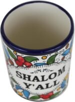 Holy Land Market Armenian Ceramic Coffee Cup - Shalom Y'all Large 4-inch Hand Made Ceramic Cup, 12 oz, Hand Painted Pottery Made in Jerusalem, Armenian Ceramic Gift - Image 8