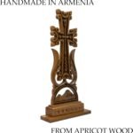 HandCraftoria Unique Wooden Table Cross Standing Wooden Armenian Cross with Ararat Cross for Desk Best Armenian Gift Souvenir masis (Beige) - Image 3