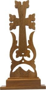 HandCraftoria Unique Wooden Table Cross Standing Wooden Armenian Cross with Ararat Cross for Desk Best Armenian Gift Souvenir masis (Beige) - Image 7