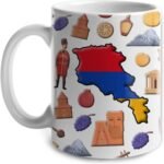 Lotacy Armenia Symbols Coffee Mug With Map Flag, Armenia Flag Ceramic Mug 11 oz Coffee Mug, Armenia Souvenir and Gifts, Gift Idea for Armenian Men and Women - Image 3