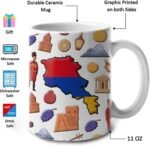 Lotacy Armenia Symbols Coffee Mug With Map Flag, Armenia Flag Ceramic Mug 11 oz Coffee Mug, Armenia Souvenir and Gifts, Gift Idea for Armenian Men and Women - Image 4