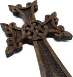 Handcraftoria Handmade Wall cross with ornaments from Armenian walnut wood (dark brown) - Image 4