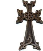 Handcraftoria Handmade Wall cross with ornaments from Armenian walnut wood (dark brown) - Image 5