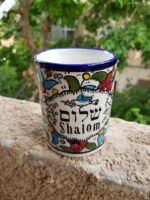 Ancient Pottery of Israel, armenian pottery, Armenian gifts, ceramic cup, Peace Shalom Israel mug - Image 6