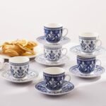 KARACA Peyker Turkish Coffee Cup Set for 6 People - 12 Piece Cups with Saucers - Small Bone China Espresso Set - Ideal for Serving Greek, Arabic Coffee (2.8 fl oz) - Image 3