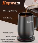 Kepwam Smart Heated Coffee Mug T2-Plus, 20oz Rechargeable Self Heating Coffee Mug with 8-Hour Battery & Temp Control, Perfect Coffee Warmer Gift for Men Women - Image 4