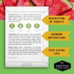 Tri-Color Watermelon Seeds for Planting - Heirloom Variety Pack | Crimson Sweet, Yellow Petite, & Tendersweet Orange Watermelons - 3-Variety Fruit Seed Collection - Survival Garden Seeds - Image 3