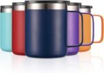 12 oz Insulated Travel Coffee Mug with Handle, Navy | Stainless Steel Coffee Tumbler with Lid, Double Wall Vacuum Thermal Cup for Camping - Image 3