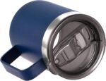 12 oz Insulated Travel Coffee Mug with Handle, Navy | Stainless Steel Coffee Tumbler with Lid, Double Wall Vacuum Thermal Cup for Camping - Image 4