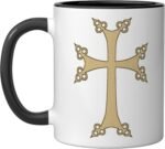 ARMENIAN CROSS ARMENIA CHRISTIAN SYMBOL Ceramic Mug, Black/White, 11oz - Image 2