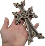 Handcraftoria Handmade Wall cross with ornaments from Armenian walnut wood (dark brown) - Image 2
