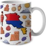 Lotacy Armenia Symbols Coffee Mug With Map Flag, Armenia Flag Ceramic Mug 11 oz Coffee Mug, Armenia Souvenir and Gifts, Gift Idea for Armenian Men and Women - Image 2