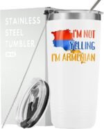 Onebttl Funny Armenian Gifts for Women Men, I'm Not Yelling I'm Armenian Coffee Tumbler, 20oz Stainless Steel Travel Mug - Image 2