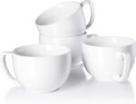 Teocera 16oz Large Coffee Mugs Set of 4 - Thick White Porcelain Cups for Cappuccino, Latte, Tea & Hot Chocolate - Dishwasher Safe Ceramic with Comfort Grip Handles - Image 2