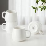 Teocera Coffee Mugs Set of 4-12oz Chip-Resistant Ceramic Cups with Ergonomic Handle | Dishwasher & Microwave Safe White Mugs | Keeps Beverage Hot, Perfect for Family Kitchen & Holiday Gifts - Image 2