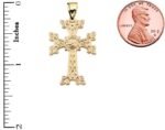 Middle Eastern Jewelry 14k Yellow Gold Eternity Khachkar Armenian Cross Pendant (Small) - Image 3