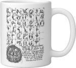Armenian Alphabet Birds Armenia Symbols 1703 Old Armenian Ceramic Mug, White - Image 3