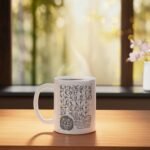Armenian Alphabet Birds Armenia Symbols 1703 Old Armenian Ceramic Mug, White - Image 4