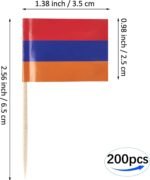 JBCD Armenia Toothpick Flag Armenian Mini Small Cupcake Topper Flags, 200pcs - Image 3