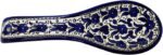 Bethlehem Gifts TM 10" Armenian Ceramic Hand-Painted Cooking Spoon Rest Ladle Holder (Blue Flowers) - Image 2